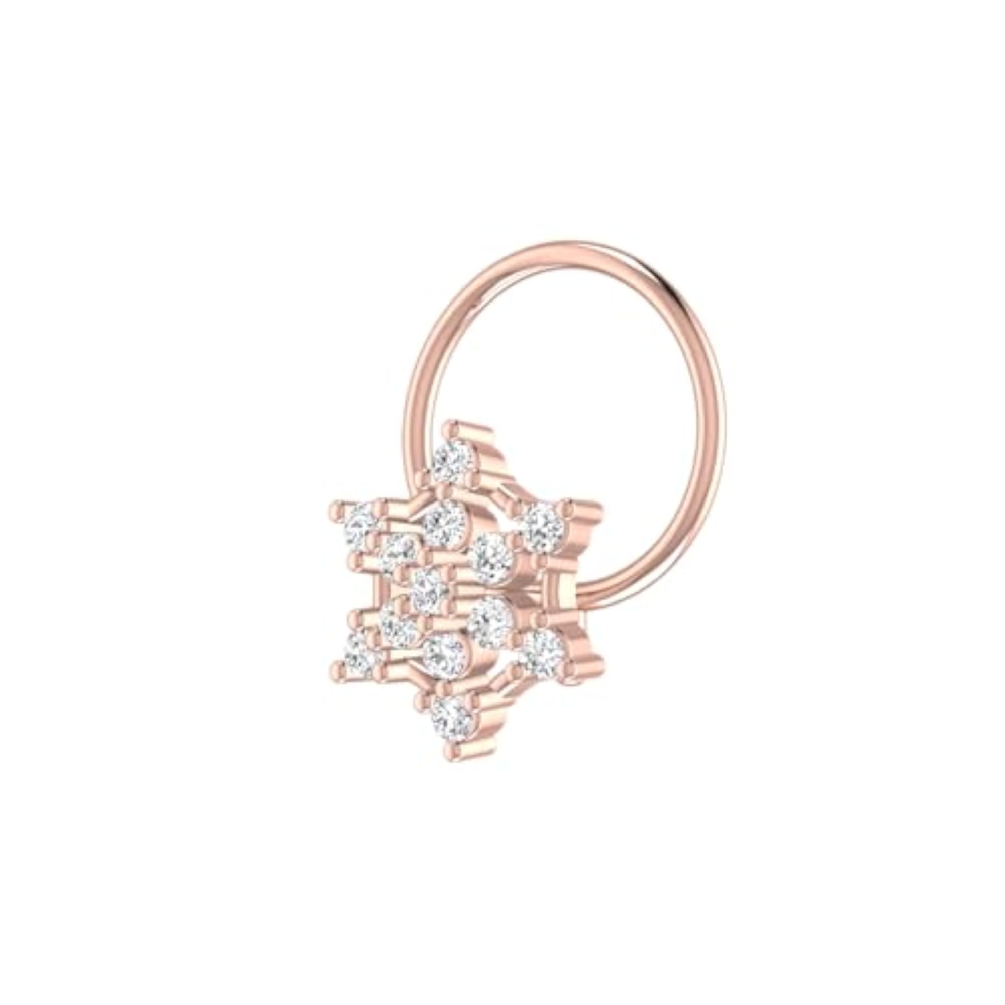 Women's 14Kt Rose Gold Stud Nose Ring, Classic